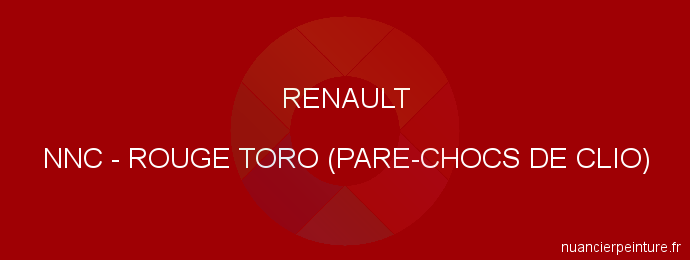 Peinture Renault NNC Rouge Toro (pare-chocs De Clio)