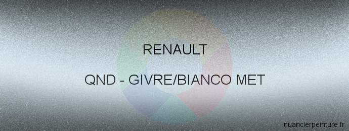 Peinture Renault QND Givre/bianco Met