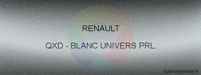 Peinture Renault QXD Blanc Univers Prl.