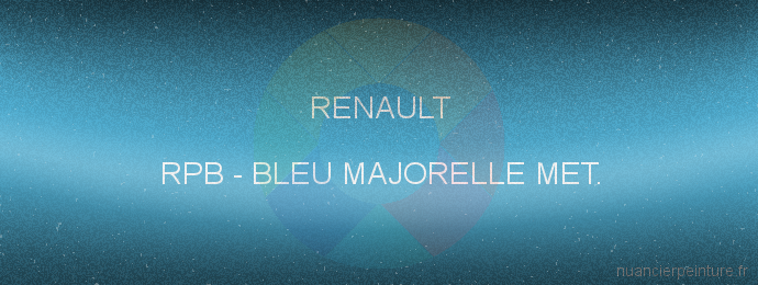 Peinture Renault RPB Bleu Majorelle Met.