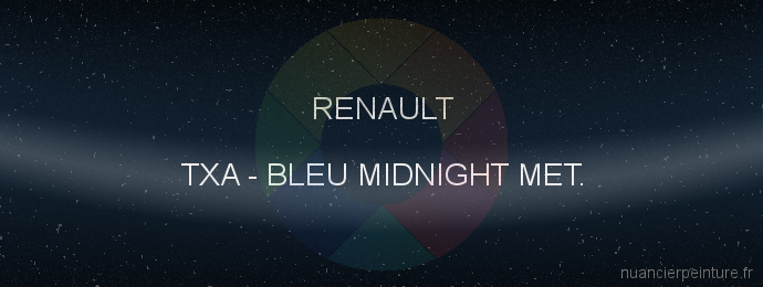 Peinture Renault TXA Bleu Midnight Met.