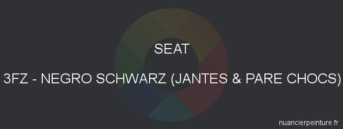 Peinture Seat 3FZ Negro Schwarz (jantes & Pare Chocs)