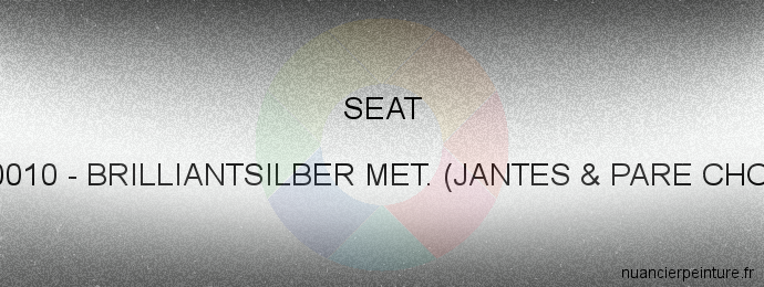 Peinture Seat BU0010 Brilliantsilber Met. (jantes & Pare Chocs)