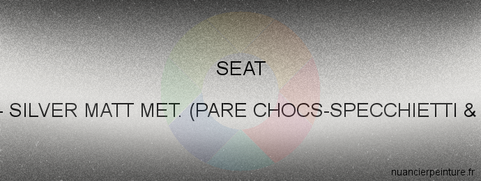 Peinture Seat BU0451 Silver Matt Met. (pare Chocs-specchietti & Jantes)