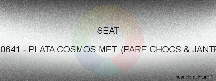 Peinture Seat BU0641 Plata Cosmos Met. (pare Chocs & Jantes)