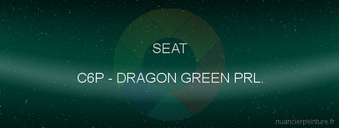 Peinture Seat C6P Dragon Green Prl.
