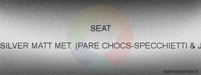 Peinture Seat C9Z/1 Silver Matt Met. (pare Chocs-specchietti & Jantes)