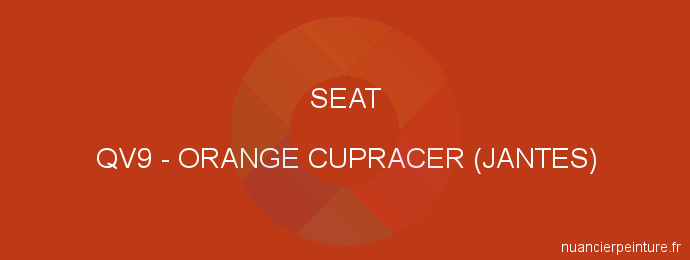 Peinture Seat QV9 Orange Cupracer (jantes )
