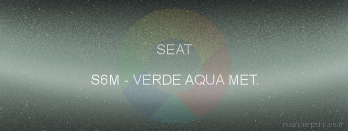 Peinture Seat S6M Verde Aqua Met.