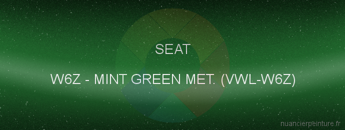 Peinture Seat W6Z Mint Green Met. (vwl-w6z)