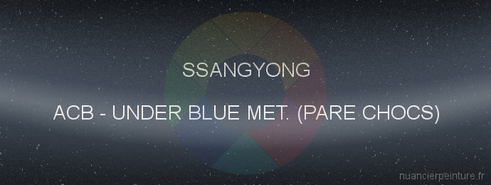 Peinture Ssangyong ACB Under Blue Met. (pare Chocs)