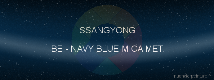 Peinture Ssangyong BE Navy Blue Mica Met.
