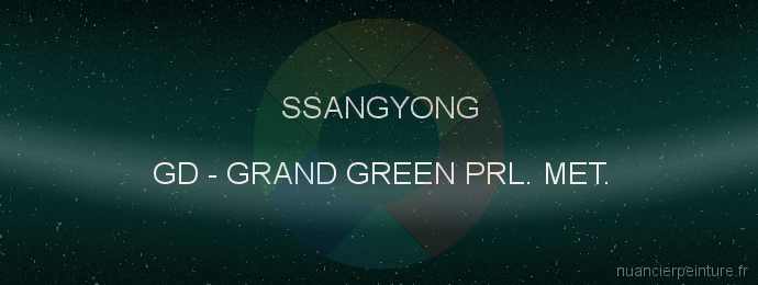Peinture Ssangyong GD Grand Green Prl. Met.