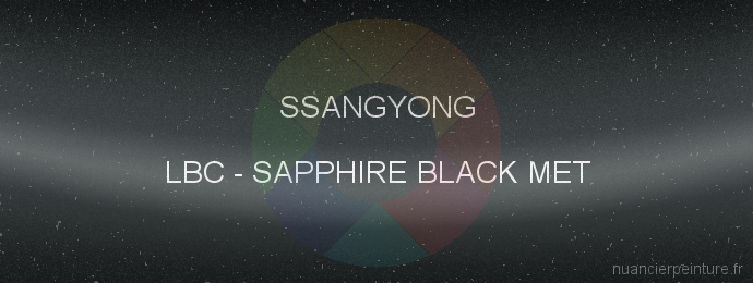 Peinture Ssangyong LBC Sapphire Black Met