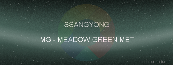 Peinture Ssangyong MG Meadow Green Met.