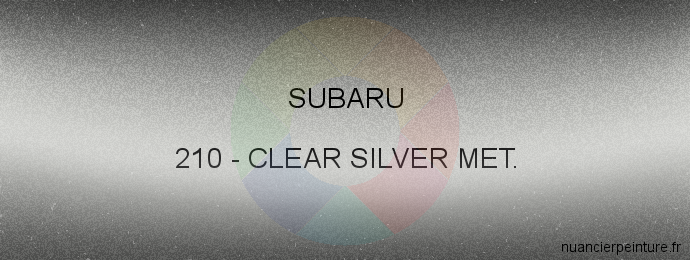 Peinture Subaru 210 Clear Silver Met.