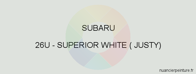 Peinture Subaru 26U Superior White ( Justy)