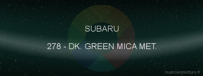 Peinture Subaru 278 Dk. Green Mica Met.
