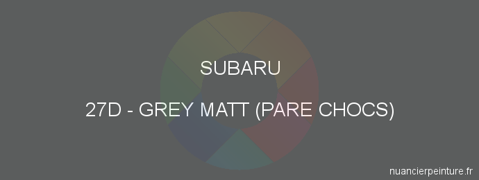 Peinture Subaru 27D Grey Matt (pare Chocs)