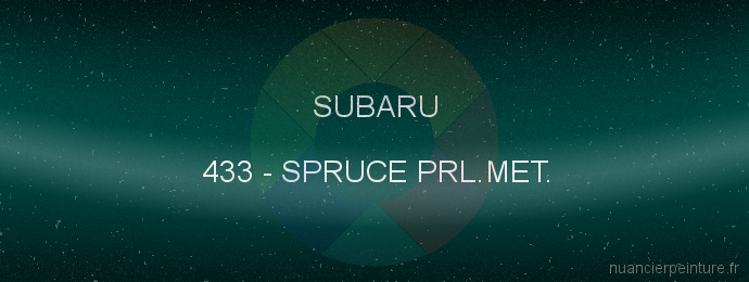 Peinture Subaru 433 Spruce Prl.met.