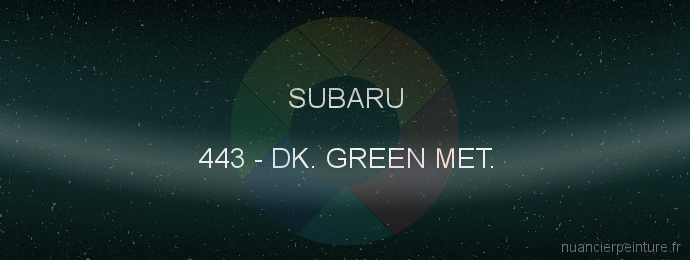 Peinture Subaru 443 Dk. Green Met.