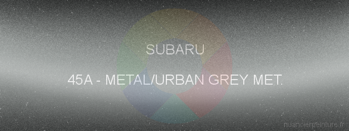 Peinture Subaru 45A Metal/urban Grey Met.