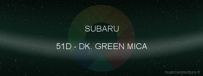 Peinture Subaru 51D Dk. Green Mica