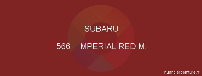 Peinture Subaru 566 Imperial Red M.