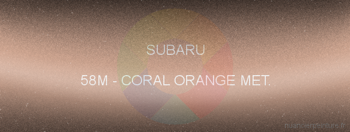 Peinture Subaru 58M Coral Orange Met.