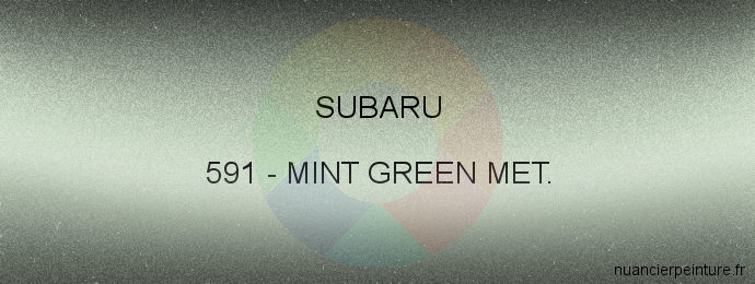 Peinture Subaru 591 Mint Green Met.