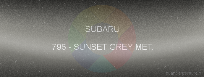 Peinture Subaru 796 Sunset Grey Met.