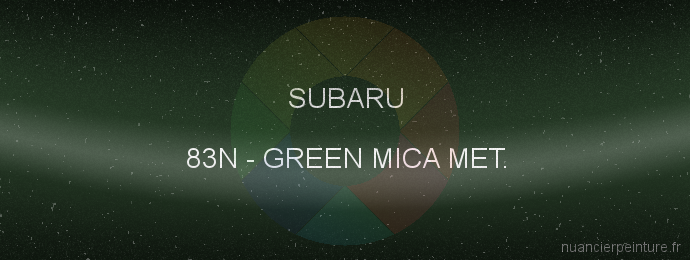 Peinture Subaru 83N Green Mica Met.