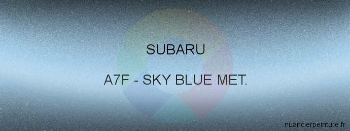 Peinture Subaru A7F Sky Blue Met.