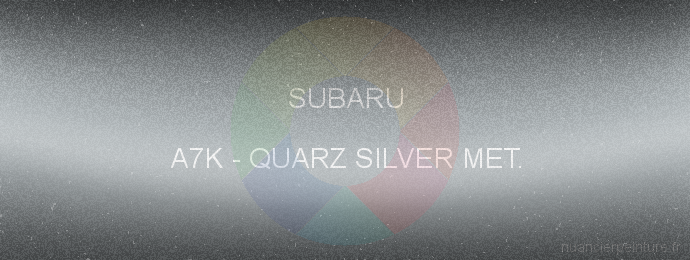 Peinture Subaru A7K Quarz Silver Met.
