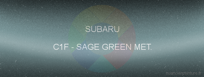Peinture Subaru C1F Sage Green Met.