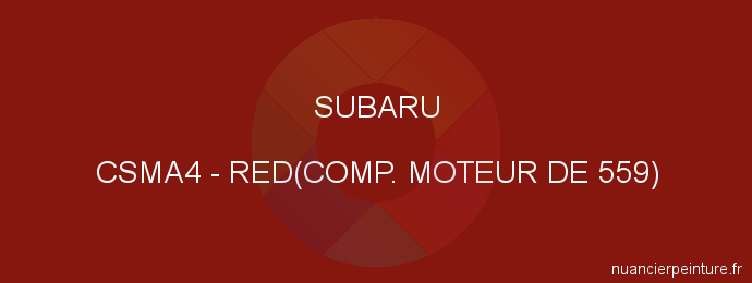 Peinture Subaru CSMA4 Red(comp. Moteur De 559)