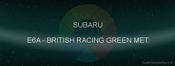 Peinture Subaru E6A British Racing Green Met.