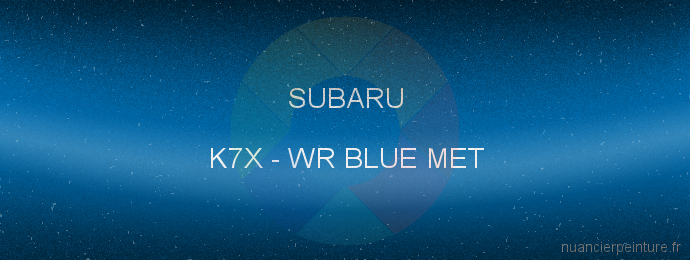 Peinture Subaru K7X Wr Blue Met