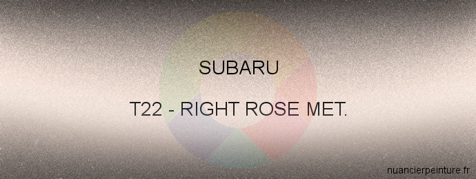 Peinture Subaru T22 Right Rose Met.