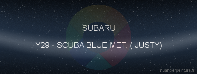 Peinture Subaru Y29 Scuba Blue Met. ( Justy)