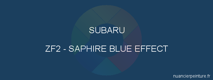 Peinture Subaru ZF2 Saphire Blue Effect