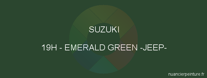Peinture Suzuki 19H Emerald Green -jeep-