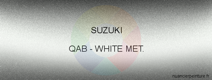 Peinture Suzuki QAB White Met.