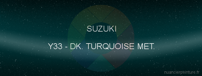 Peinture Suzuki Y33 Dk. Turquoise Met.