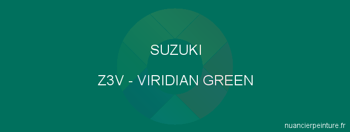 Peinture Suzuki Z3V Viridian Green