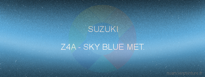 Peinture Suzuki Z4A Sky Blue Met.