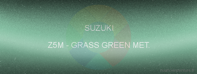 Peinture Suzuki Z5M Grass Green Met.