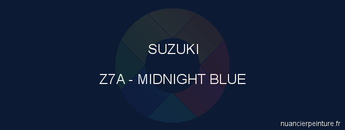 Peinture Suzuki Z7A Midnight Blue