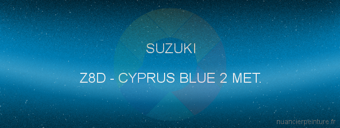 Peinture Suzuki Z8D Cyprus Blue 2 Met.