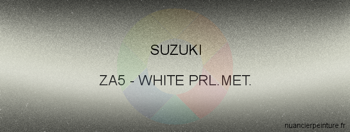 Peinture Suzuki ZA5 White Prl.met.